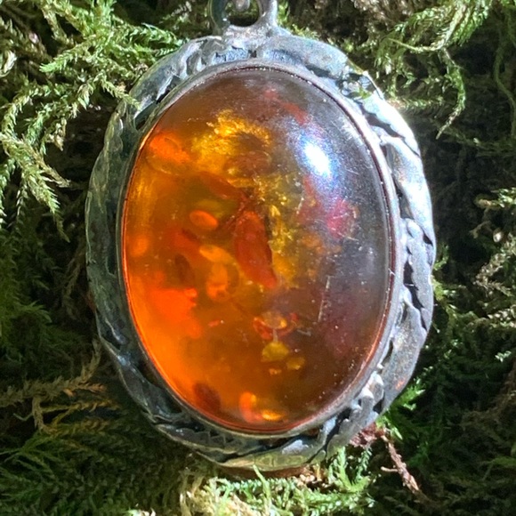 ⭐️Handmade Sterling silver/ cognac amber earrings - Picture 7 of 16